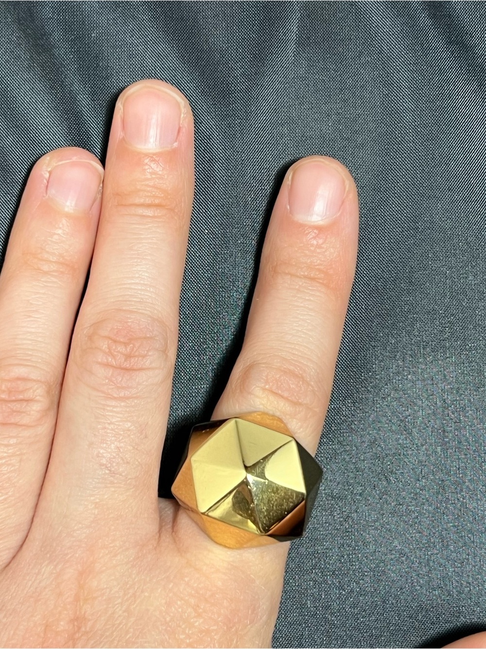 Kate Spade Saturday Goldtone Geometric Faceted Statement Disco Cocktail Ring